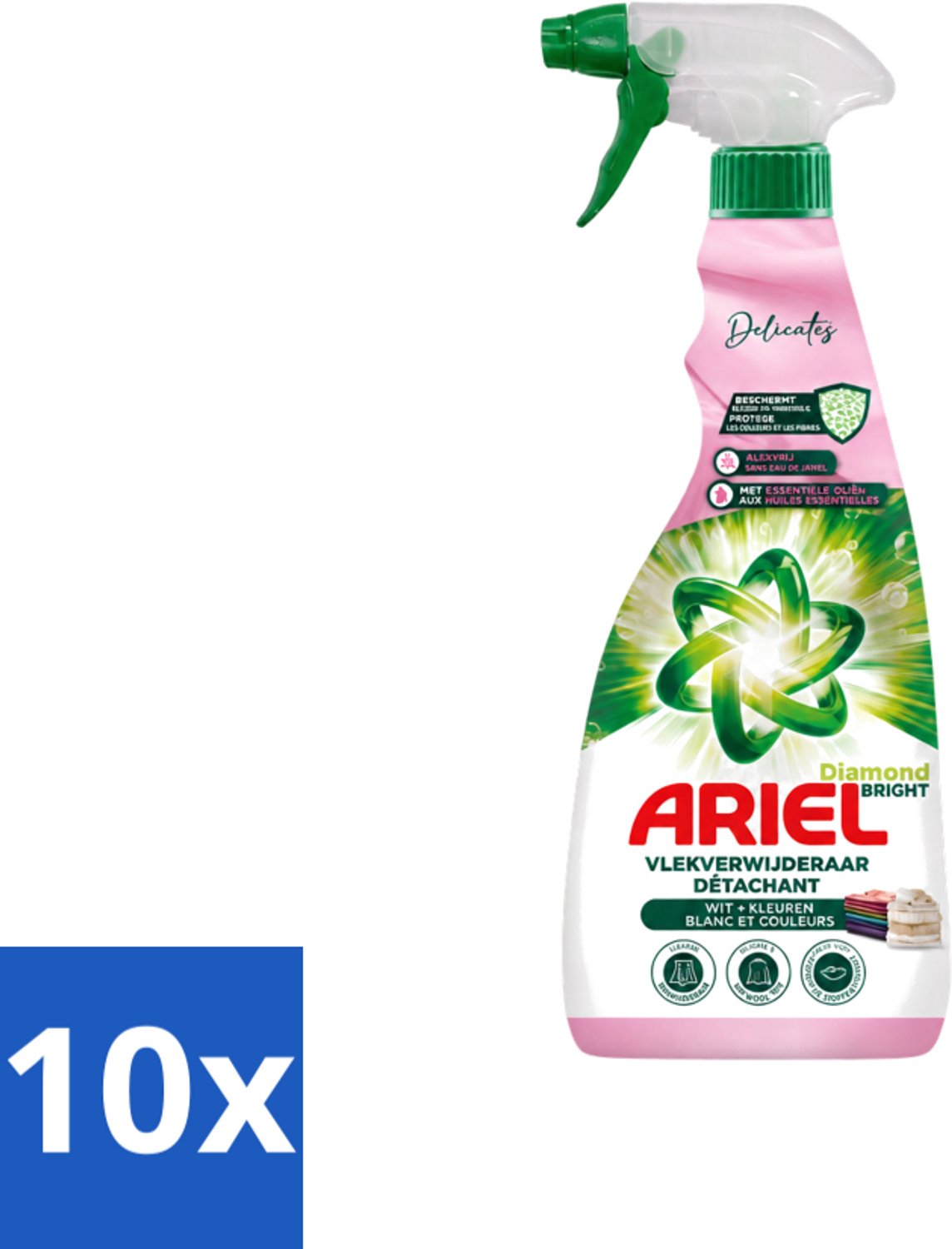 10 x Ariel - Vlekkenverwijderaar - Delicate & Wool Spray - 750 ml - Voordeelverpakking - 10 stuks