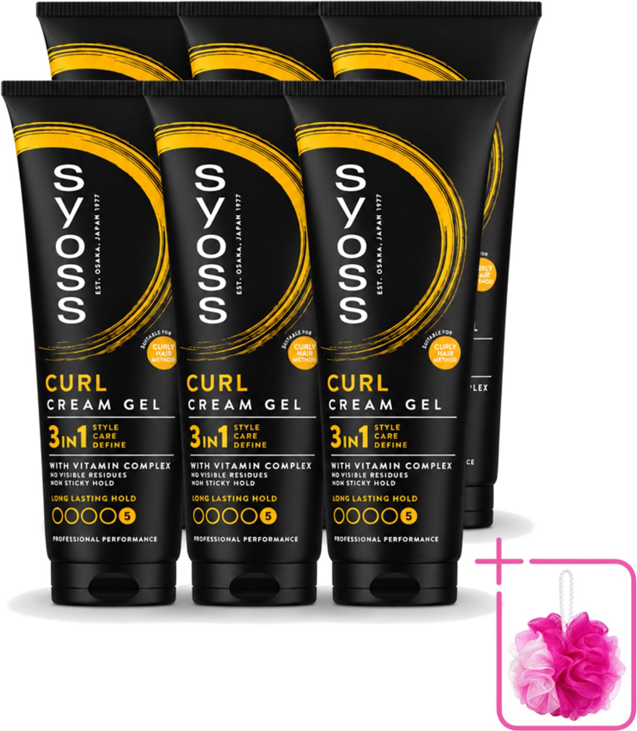 6 x Syoss - Curl Control - Gel - Voor Gedefinieerde Krullen - 250 ml - Bulkverpakking - Krullen fixeren - Douchemop - Krullen controleren