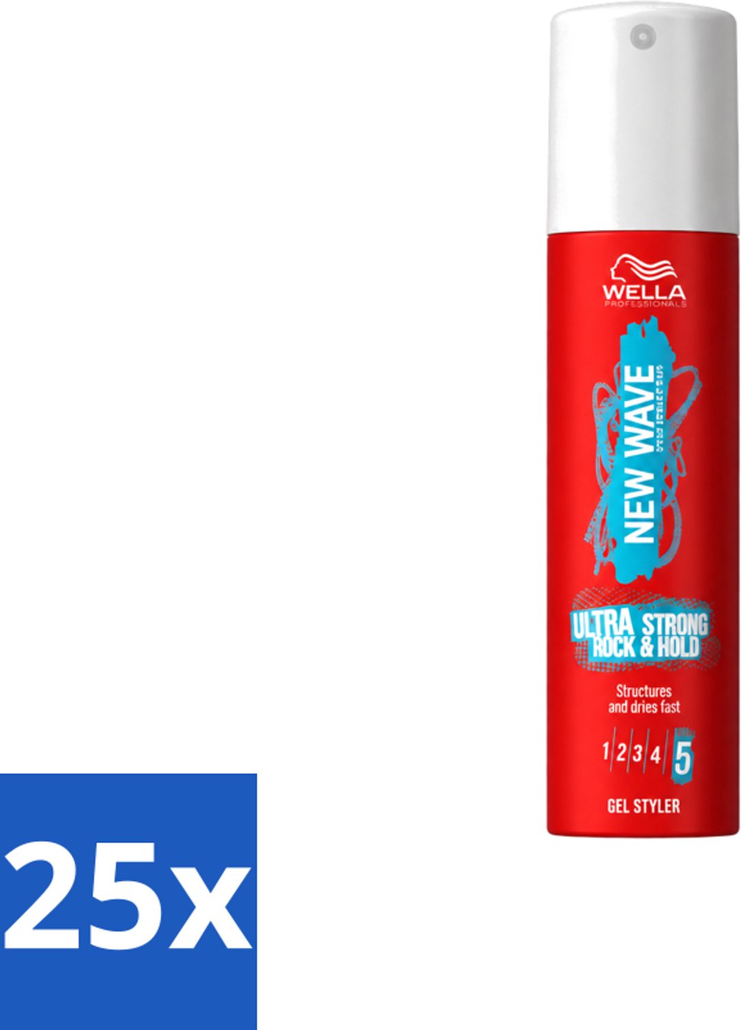 25 x Wella – New Wave Ultra Strong Rock & Hold – Haargel – 100 ml - Voordeelverpakking - 25 stuks