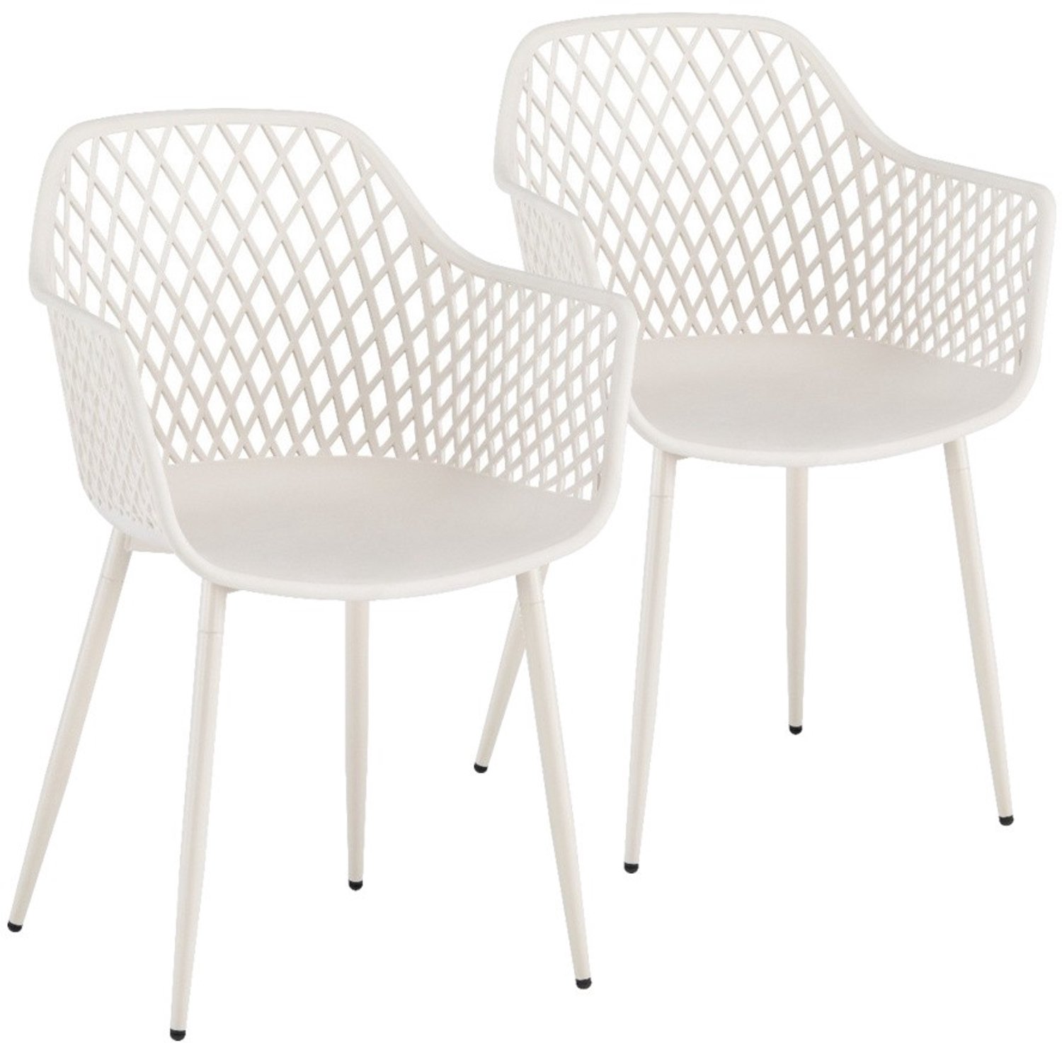 DS4U - - Niall tuinstoel - Set van 2 - Off-white - Kunststof - Met armleuning