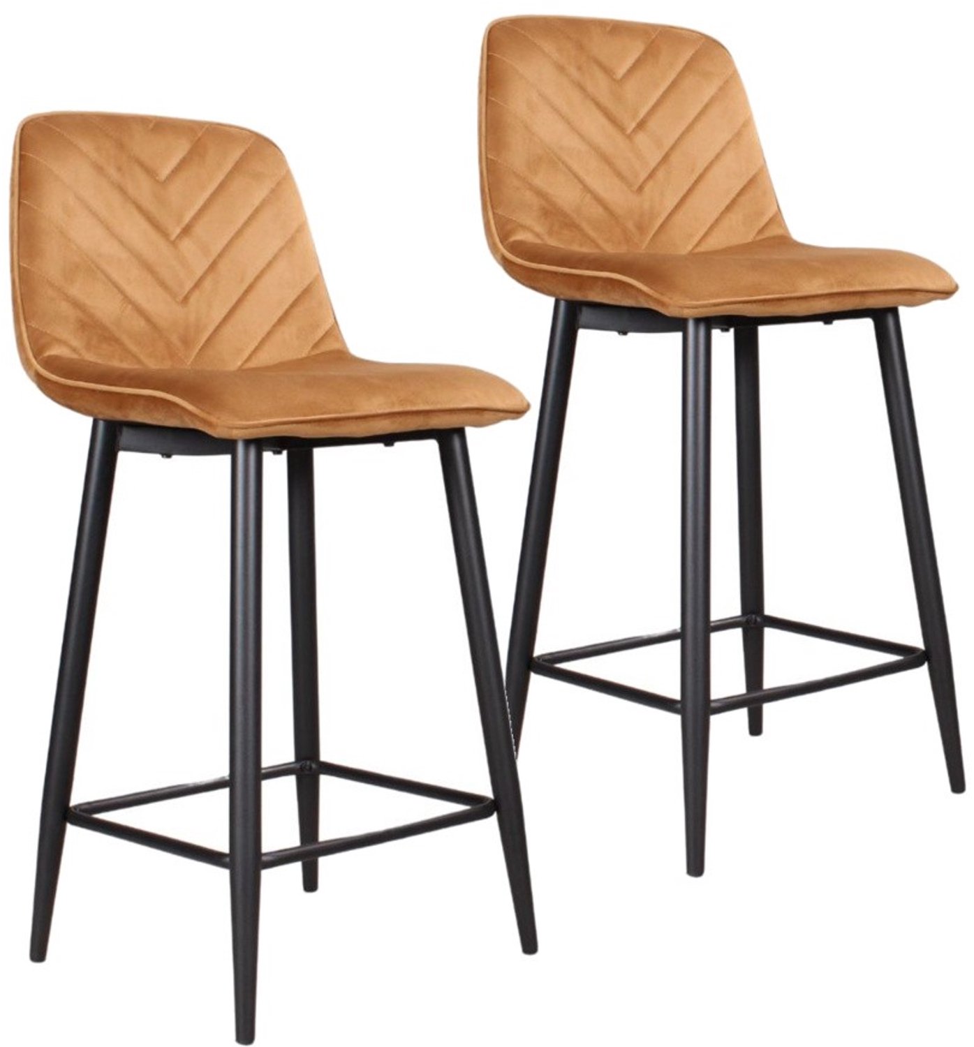 DS4U - - Gaby barkruk 65 cm - Set van 2 - Goud - Velvet