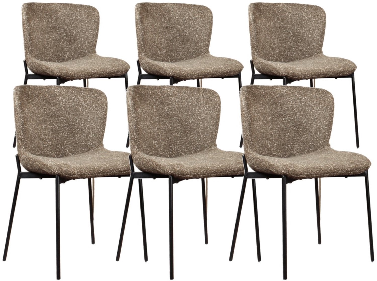DS4U - - Vera eetkamerstoel - Set van 6 - Groen - Stof