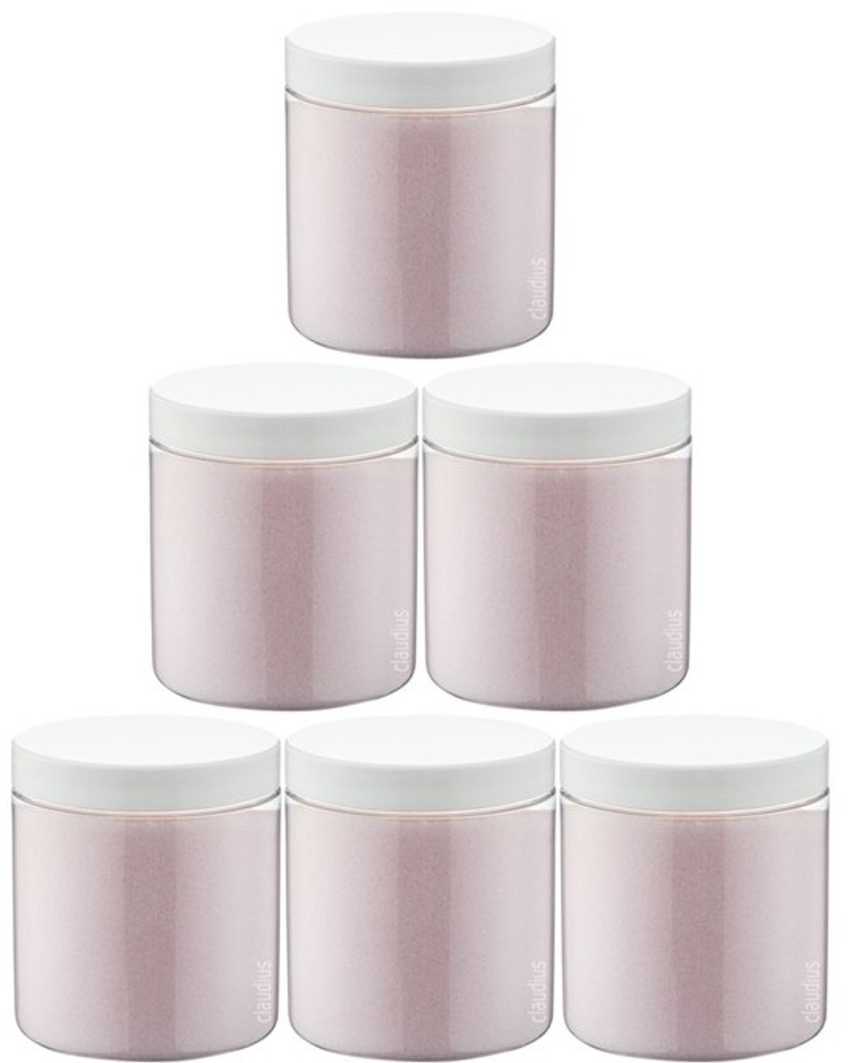 Claudius Scrubzout Rozen 300 gram - Pot met witte deksel - set van 6 stuks - Hydraterende Lichaamsscrub - Body Scrub