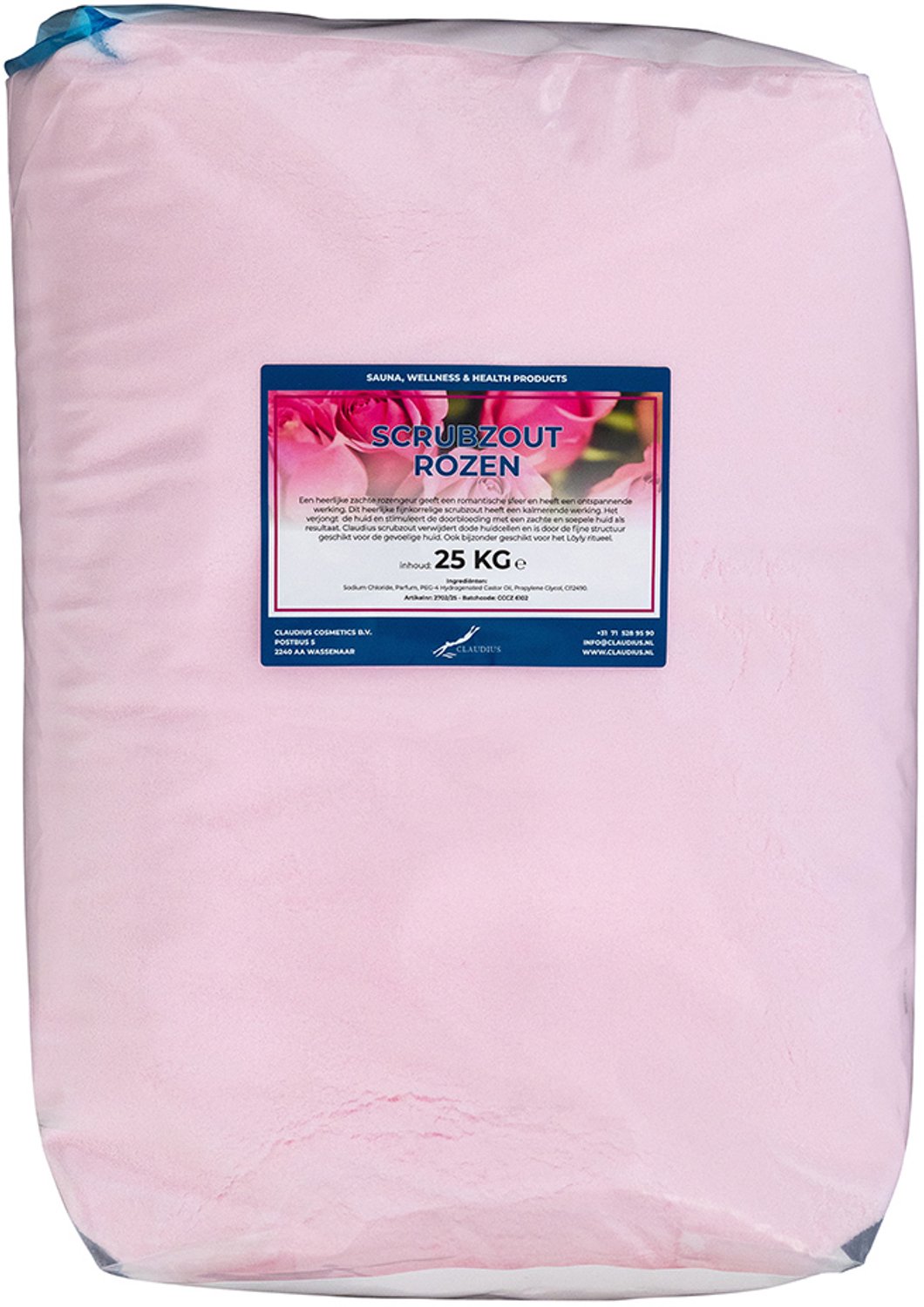 Claudius Scrubzout Rozen - 25 KG - Hydraterende Lichaamsscrub - Body Scrub