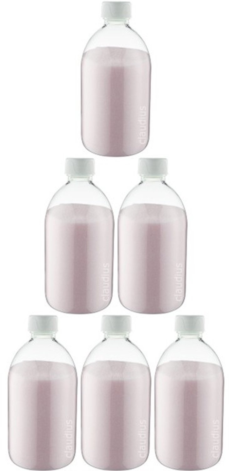Claudius Scrubzout Rozen 650 gram - Fles met witte dop - set van 6 stuks - Hydraterende Lichaamsscrub - Body Scrub