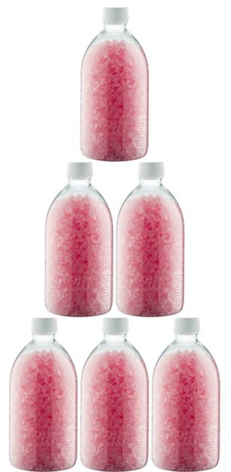 Claudius Badzout Rozen - 600 gram - Fles met witte dop - set van 6 stuks - pure ontspanning