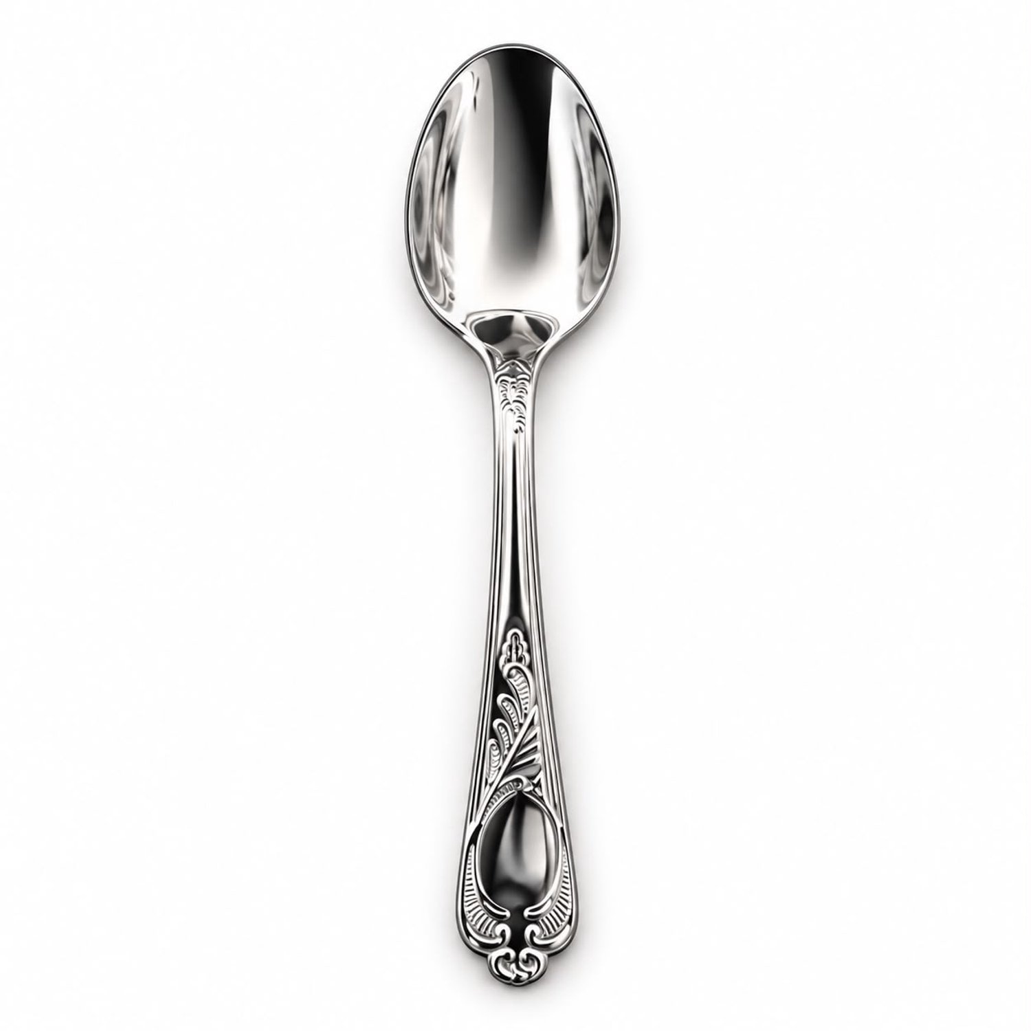 Kochmann Koffielepels 6-Persoons – Set van 6 RVS Koffielepels – Hoogglans Afwerking – Klassiek Sierlijk Reliëfdesign – Vaatwasserbestendig – Zilverkleurige Kleine Lepels voor Koffie, Thee, Dessert & Dagelijks Gebruik