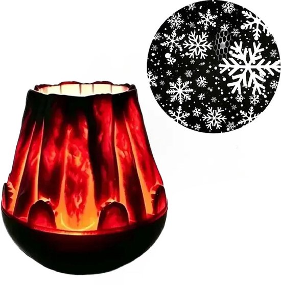 Kerstprojector - Realistisch vlamontwerp - USB - Projector - Kerst Led-projector - Projector Nachtlampje - Plug and Play - Vakantieprojector - Projectorlamp - Mini Feestelijke Projector - Kerstdecoratie - Voor kamperen, auto, plafond en wanddecoratie