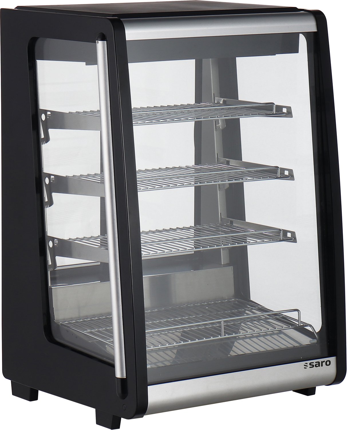 Saro Koelvitrine ALBA 129L Koeltoonbank met LED & 3 Glazen Planken Voor Horeca & Bakkerij Zwart