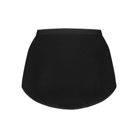 Zwarte high waist damesonderbroek van Ten Cate, plat neergelegd.
