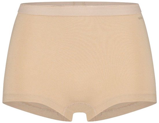 Beige Ten Cate dames shorts met een elastische tailleband en subtiel merklogo aan de voorzijde.