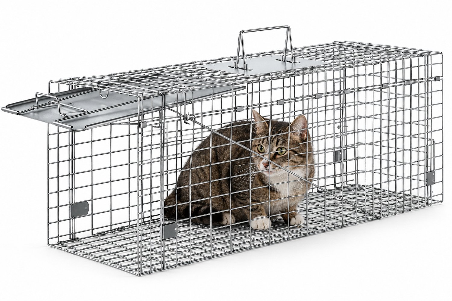 Sello! opvouwbare dierenval – vangkooi voor dieren – marterval – wildval – veilig vangen – levend – 78,5 x 25,4 x 30,5cm