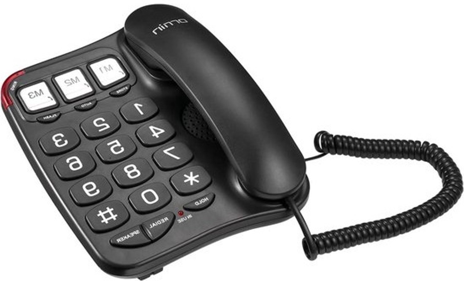 Seniorentelefoon - Grote knoppen - Eenvoudig bellen - Compatibel met gehoorapparaat - 19.8 cm - Zwart