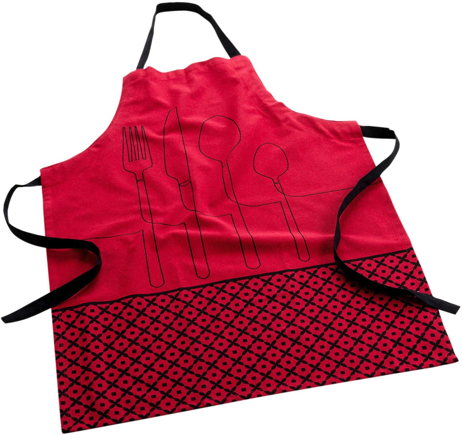 Douceur d'intérieur - Schort CUISILINE, katoen van gerecycled materiaal - rood