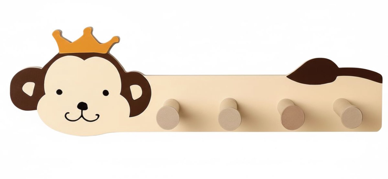 EH Excellent Houseware - Kinderkamer kapstok MINI ZOO, 35,5 x 6,5 x 10 cm
