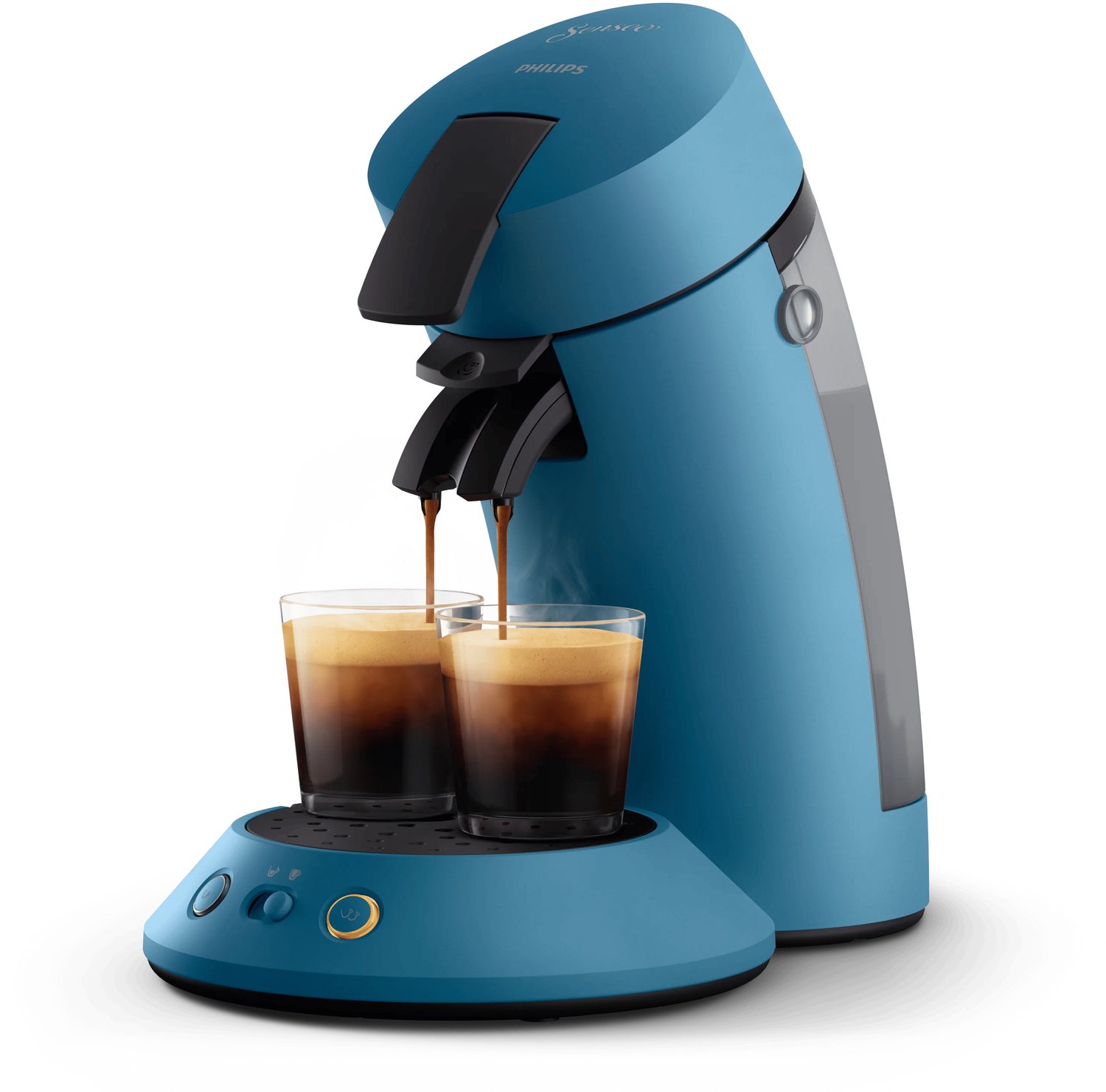 Bol.com Philips Senseo Original Plus Koffiepadmachine CSA210/00 - Keuze uit 1 of 2 Kopjes - Instelbare Intensiteit - Automatische Uitschakeling - Blauw aanbieding