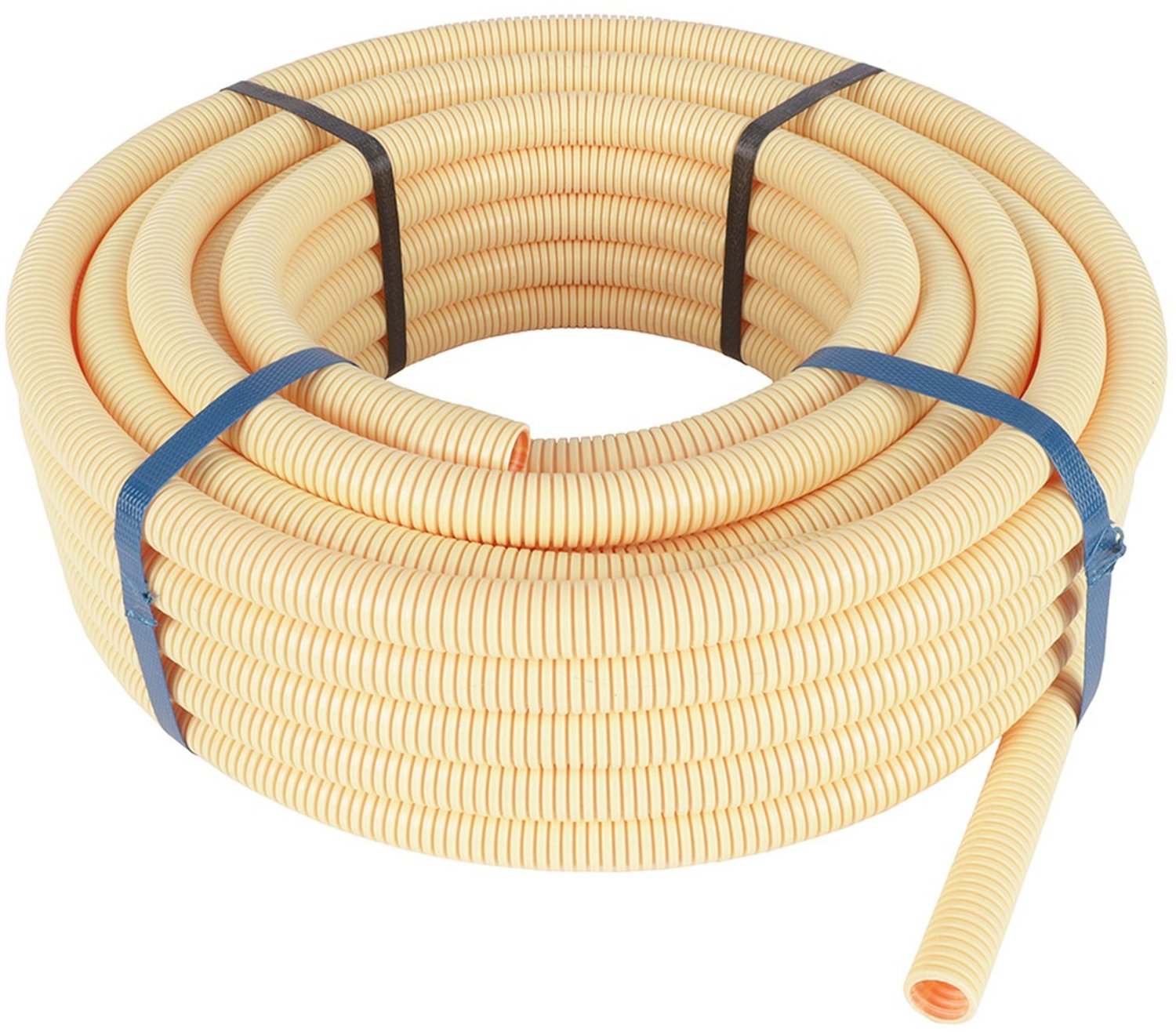 Pipelife Installatiebuis Flexibel - 3/4" (19mm) - Low Friction Coating voor Soepele Kabeldoorvoer - Slagvast PVC - Rol van 20 Meter - Kleur Crème - Geschikt voor Binnen en in Beton