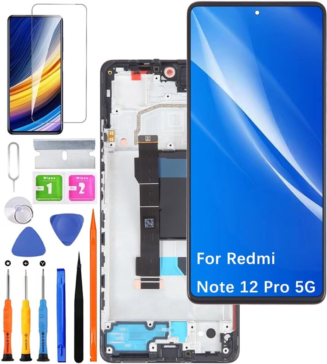 Displayscherm voor Redmi Note 12 Pro 5G 22101316C TFT met frame