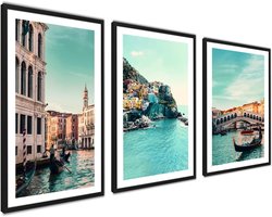 Ag.art deco Set van 3 Poster 30x40cm Zonder Lijst Wanddecoratie