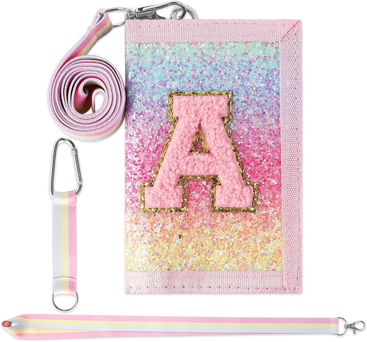 Portemonnee voor kinderen, Engelse letters A-Z, portemonnee voor meisjes, met gesp en omhangband, verjaardagscadeaus, a, 12x8x2cm, Modern