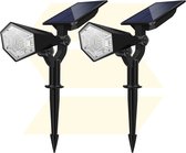 Solgaro® Solar Tuinverlichting Spotta - 2 Stuks - Tuinverlichting Op Zonne Energie - Warm en Koel Wit Licht - Tuinlamp - Tuinspot - Dag nacht sensor - Schijnwerper