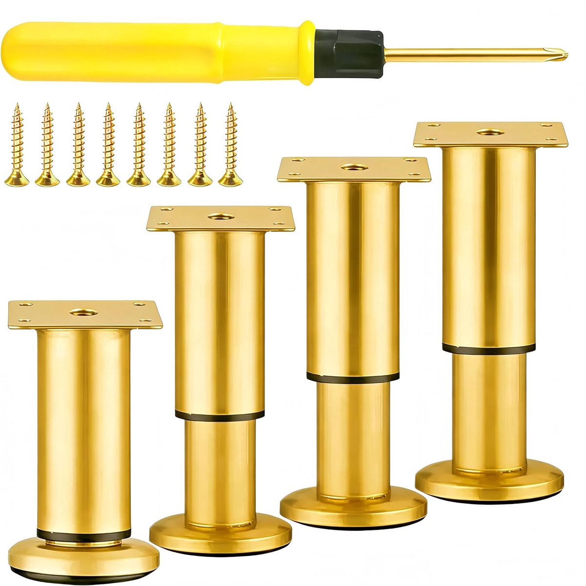 Verstelbare meubelpoot 20-34cm - metalen meubelpoten - krasbestendig - perfect voor kasten en bedden - ShopVlot