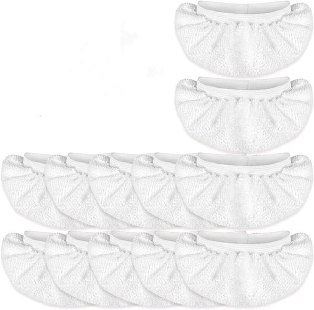 Dailygoods - Microvezel vervangdoekenset voor stoomreiniger - 12 stuks van 16 x 7 cm - wit, wasbaar en compatibel met Kärcher EasyFix SC1-SC5