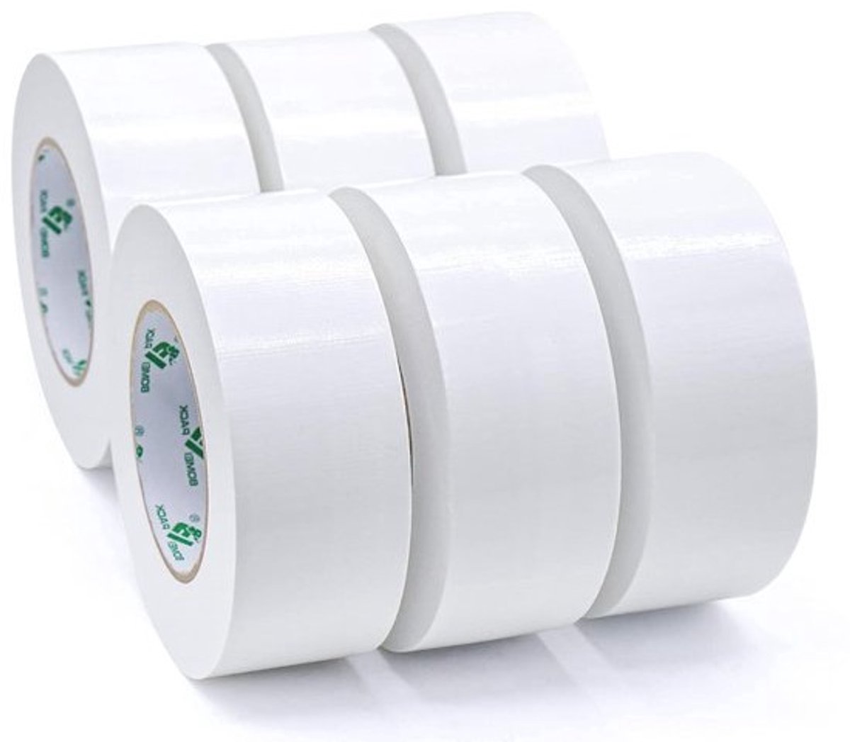 Multifunctionele witte reparatietape 50 mm x 50 m - 6 rollen sterke plakband