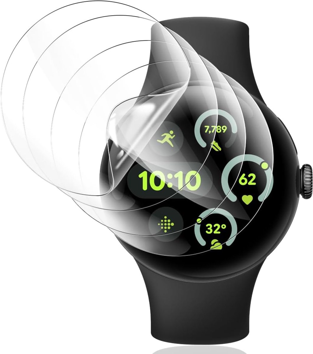 4 stuks displaybeschermfolie voor Google Pixel Watch 4 41 mm [geen gehard glas], flexibele TPU-folie, 3D-volledige afdekking, krasbestendig, anti-vingerafdruk, HD-transparante