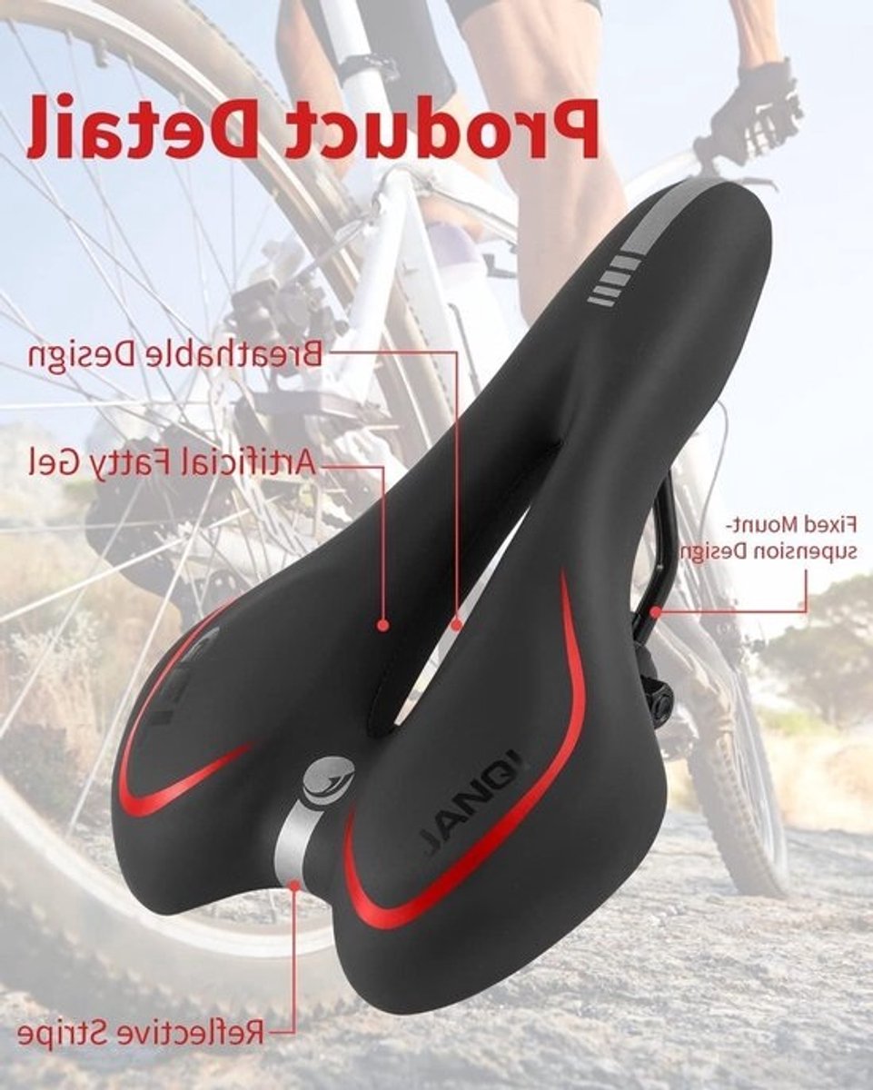 Comfortabel gelzadel voor MTB en stadsfietsen - Waterdicht en ergonomisch - Voor mannen en vrouwen