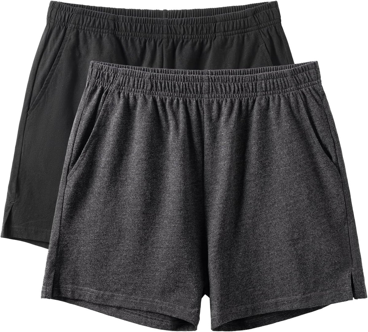 Coulee Slaapbroek voor heren, kort, katoen, 10 cm, lichte slaapshorts, korte pyjamabroek, pyjamabroek met zakken