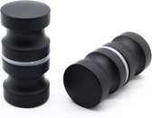 Douchedeurknop - 2 Stuks - Glazen Schuifdeur Knop (30 mm) - ronde Deurknopgarnituur - Douchedeur Handvat - Dubbelzijdig Aluminiumlegering - Deurgreep - Deurklink - voor badkamer, keuken, kantoor - Zwart