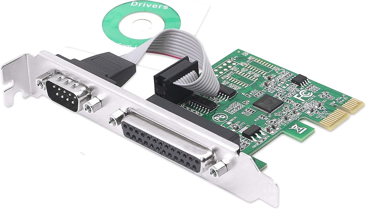CERRXIAN PCIe to RS232 Combo Serial Parallel Expansion Card DB9 Serial+DB25 Parallel to PCI-E 1x Controller Card - ShopVlot