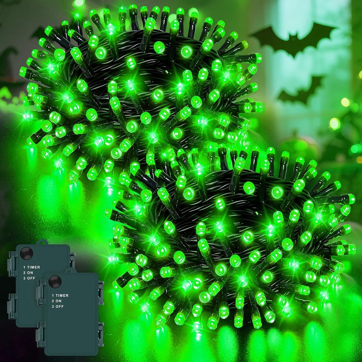 Lichtsnoer 5 m - 50 leds - groen - met 6-uurs timer voor sfeervolle decoraties - ShopVlot
