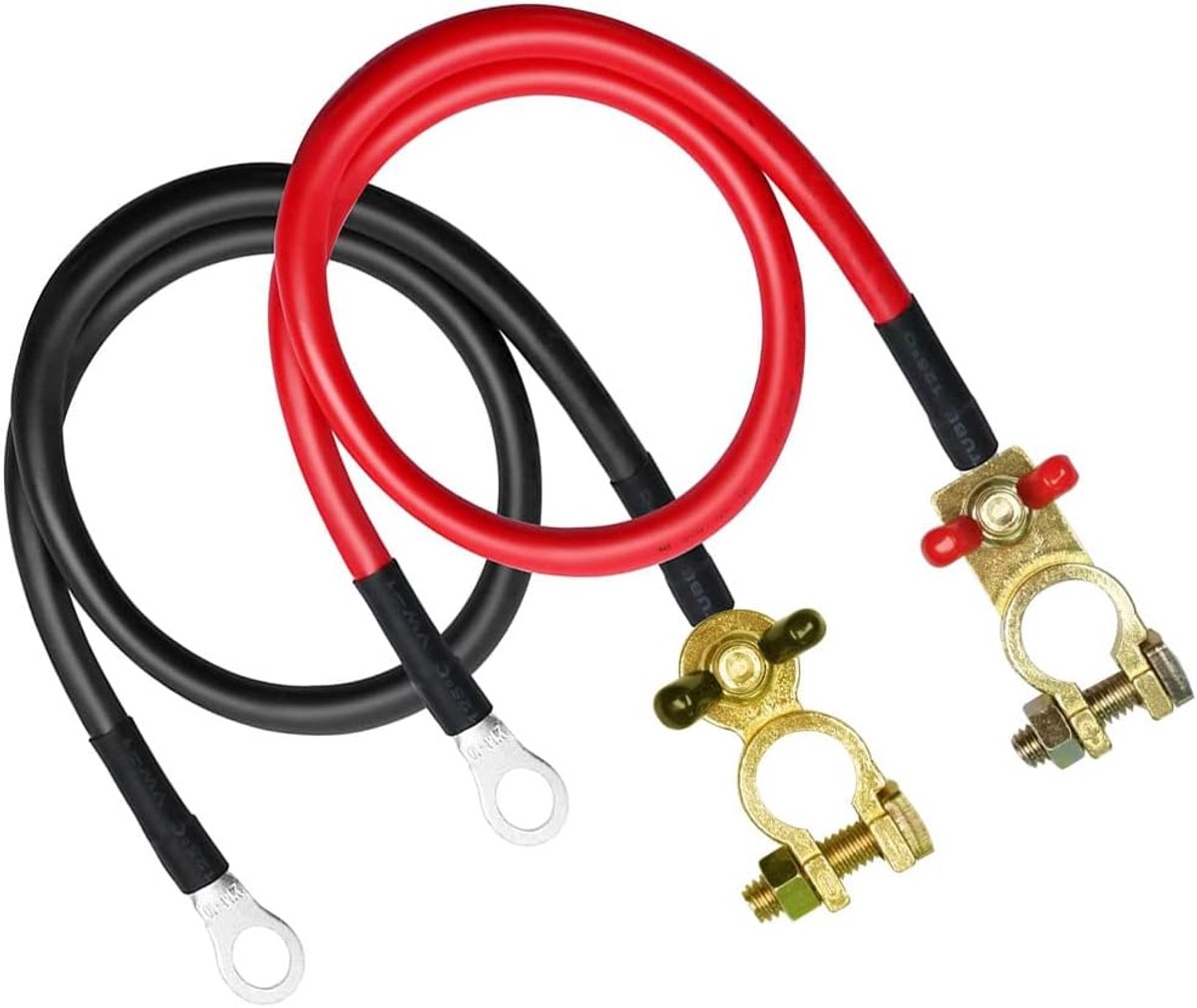 GUUZI 5AWG/16mm² 50cm Battery Cables With Battery Terminal Connectors Max 100A, Battery Power Converter Cable With - ShopVlot