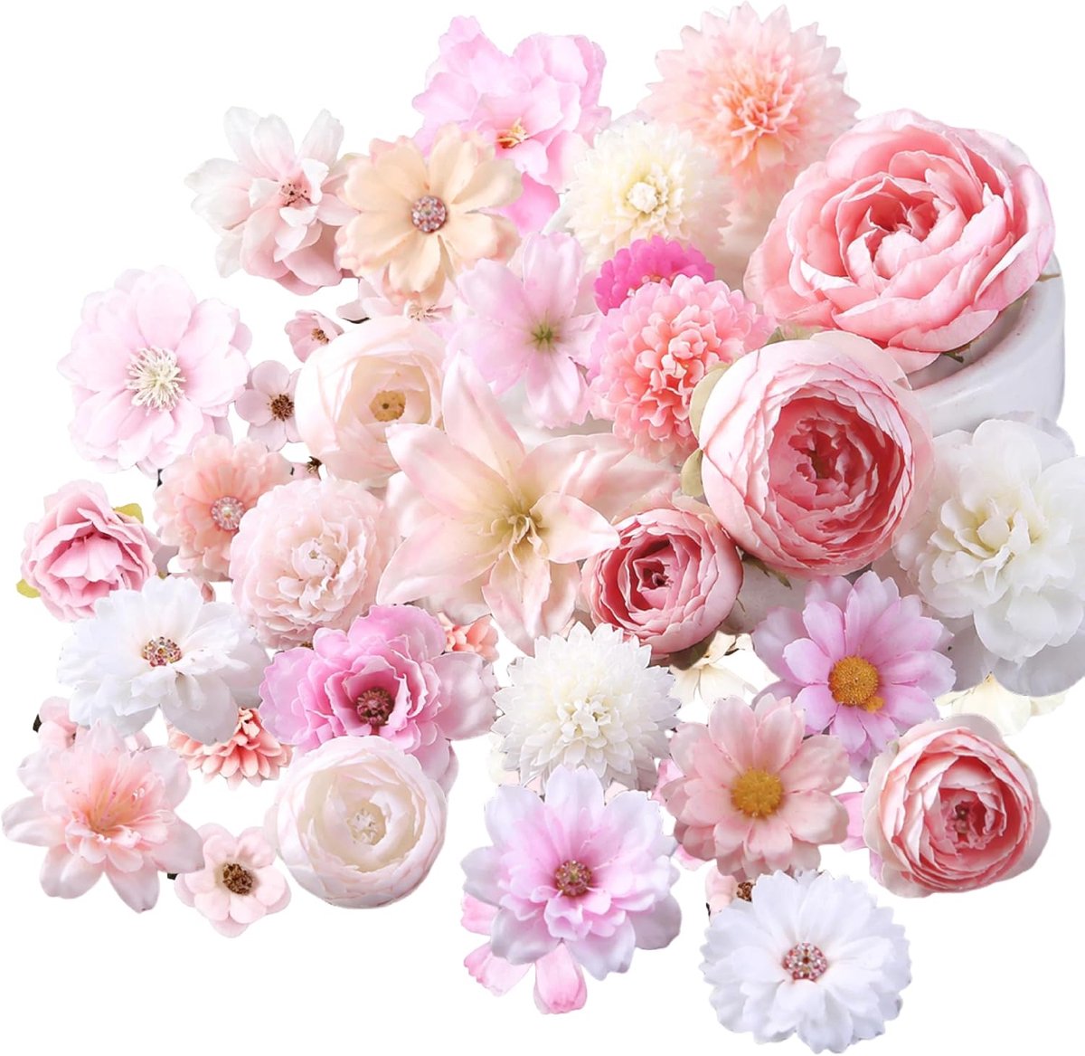 Kunstbloemen 42 stuks - Kunstzijde - Heldere kleuren - Perfect voor knutselen - ShopVlot