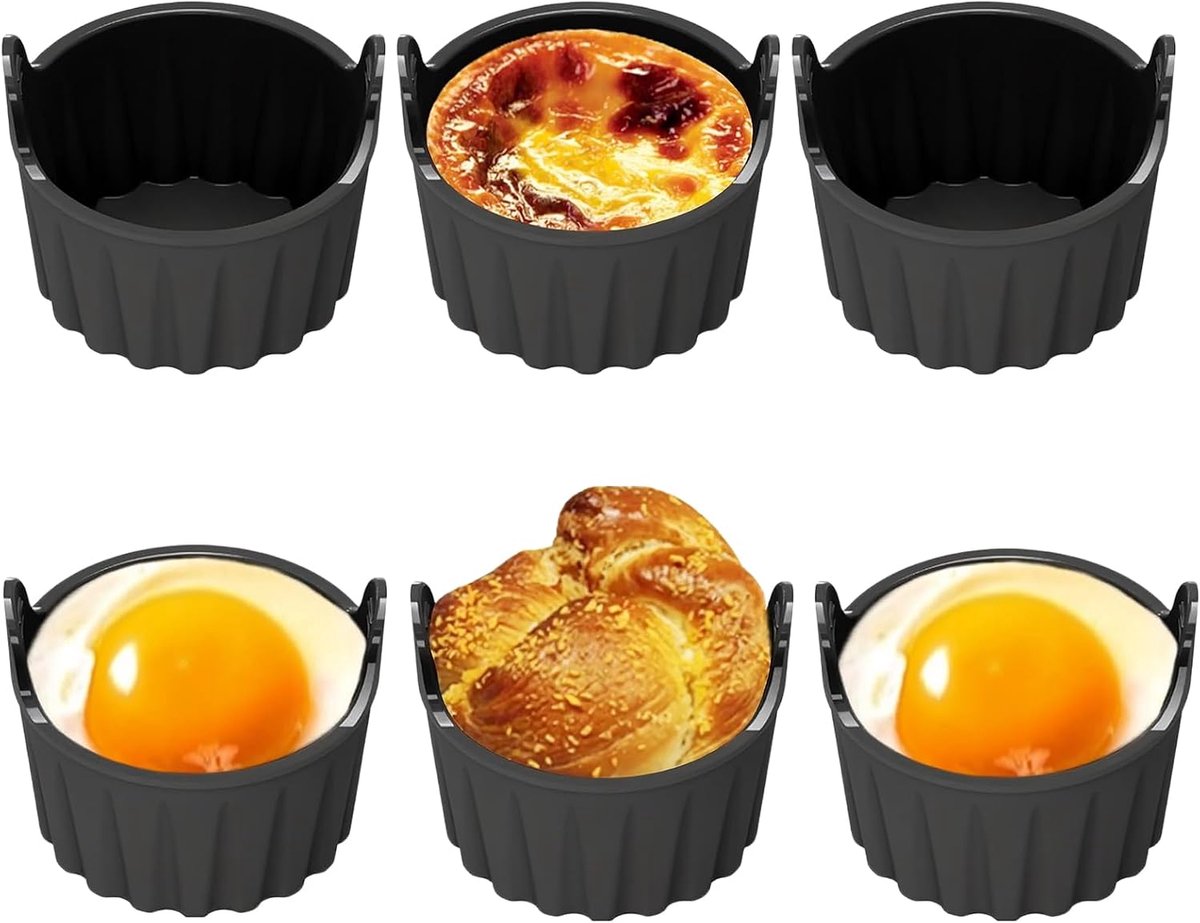 Silicone Mallen voor Airfryer - 6 Stuks - Herbruikbaar - Makkelijk te verwijderen en veilig voor hoge temperaturen - ShopVlot
