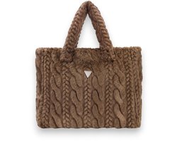 Guess Ilde tas van bruin gevlochten synthetisch bont
