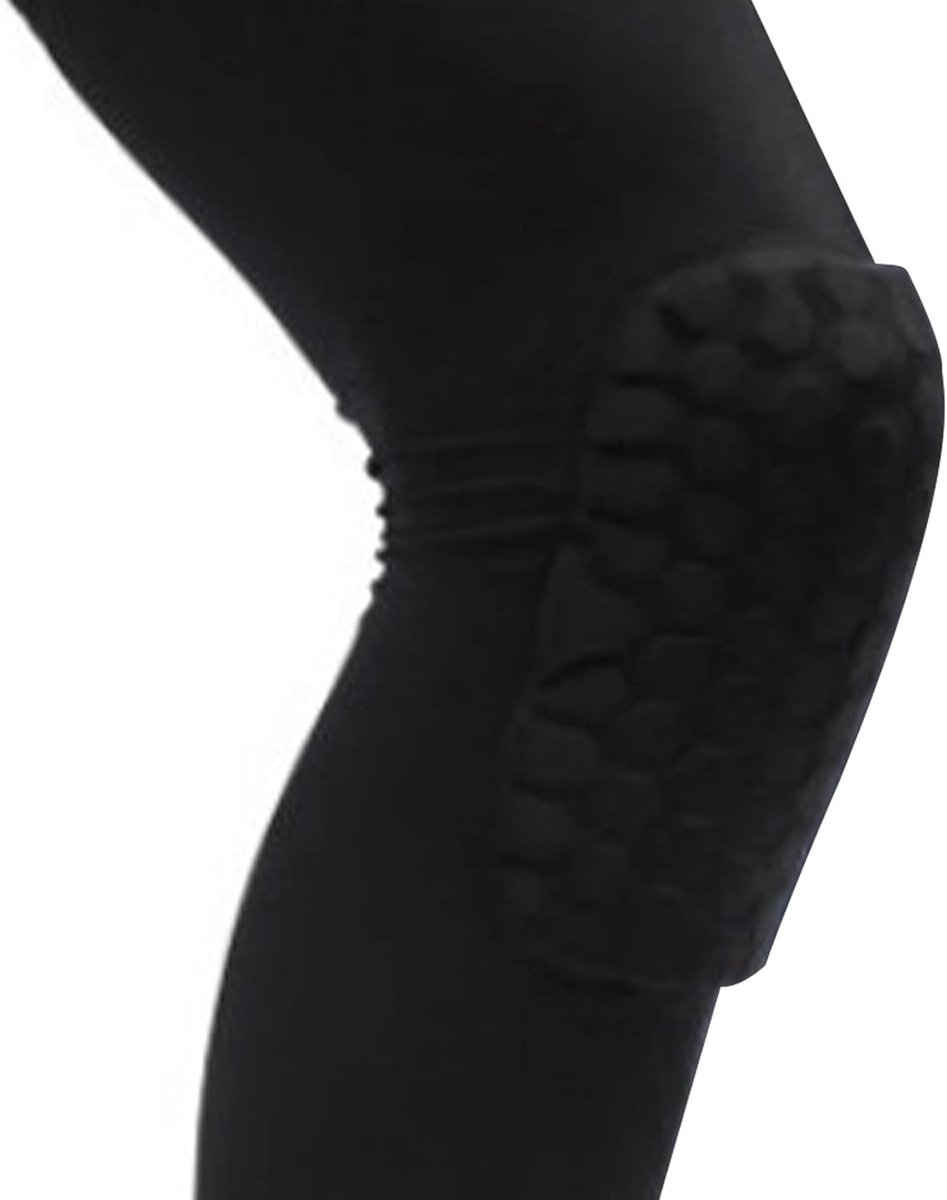Unisex Kniebandage met Honingraatstructuur voor Bescherming en Compressie bij Sporten zoals Basketbal, Voetbal en Tennis (M voor 160-175 cm)
