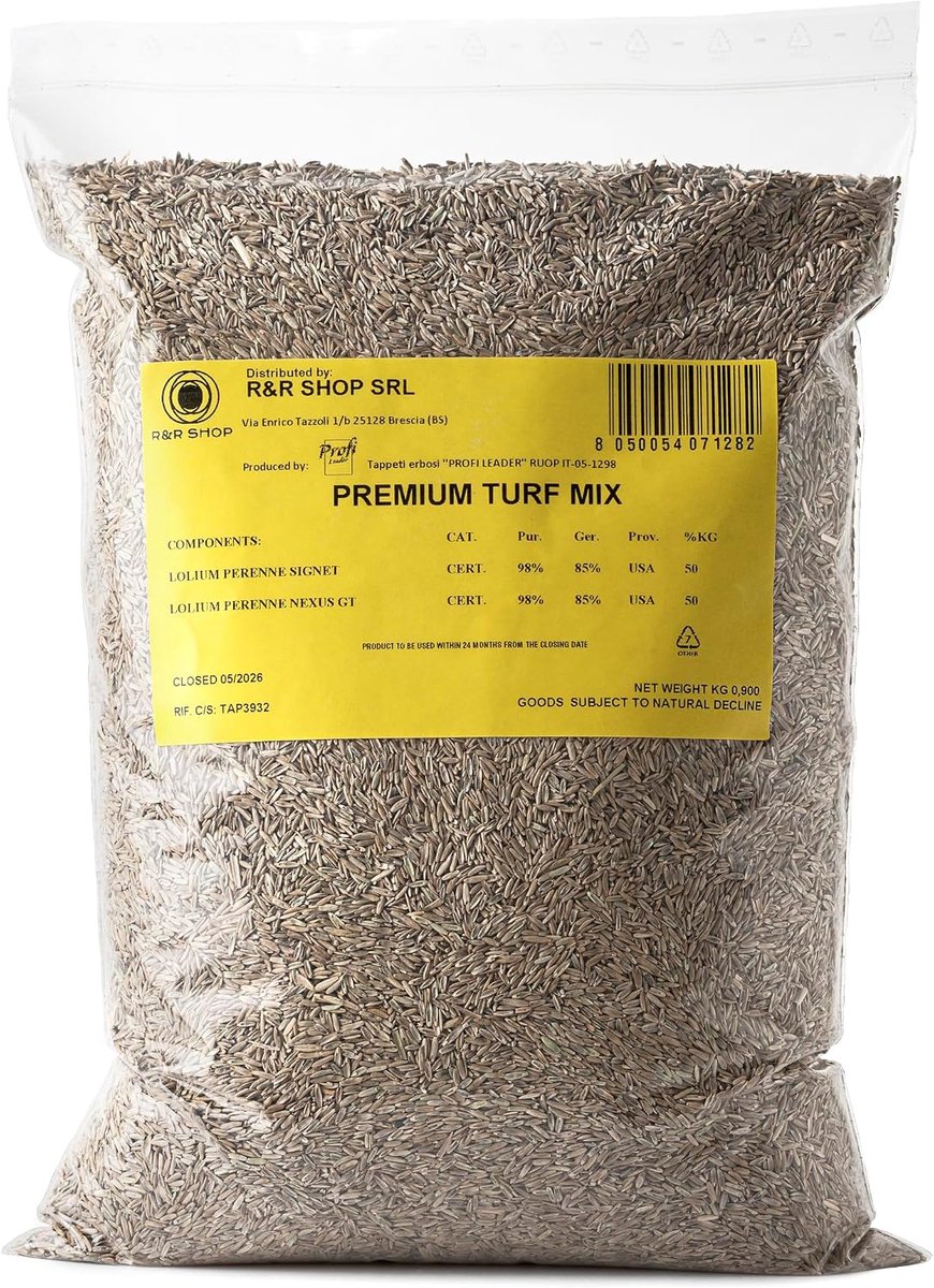 R&R SHOP - Seeds for lawn, English ryegrass, fast and long-lasting growth (5kg - 200mq) - ShopVlot