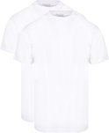Twee effen witte Slater T-shirts van biologisch katoen met ronde hals en korte mouwen.