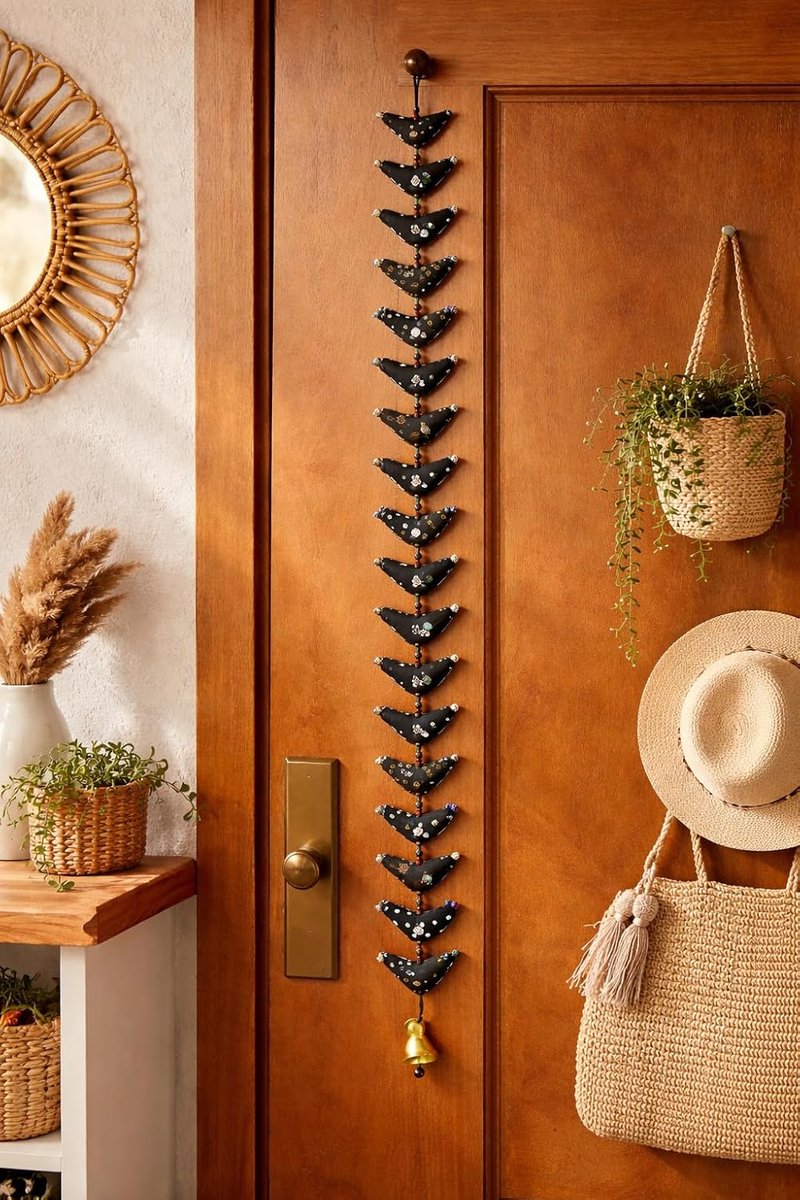 Decorative Single Door Hanging 30 Fabric Birds Tota String with Bell for Indian Traditional Festival Decoration for - ShopVlot