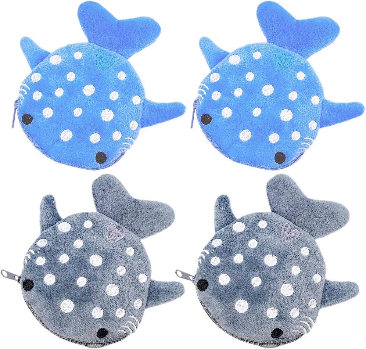 Shark portemonnees 4 stuks - blauw en grijs - schattige tas - perfect voor dagelijks gebruik - ShopVlot