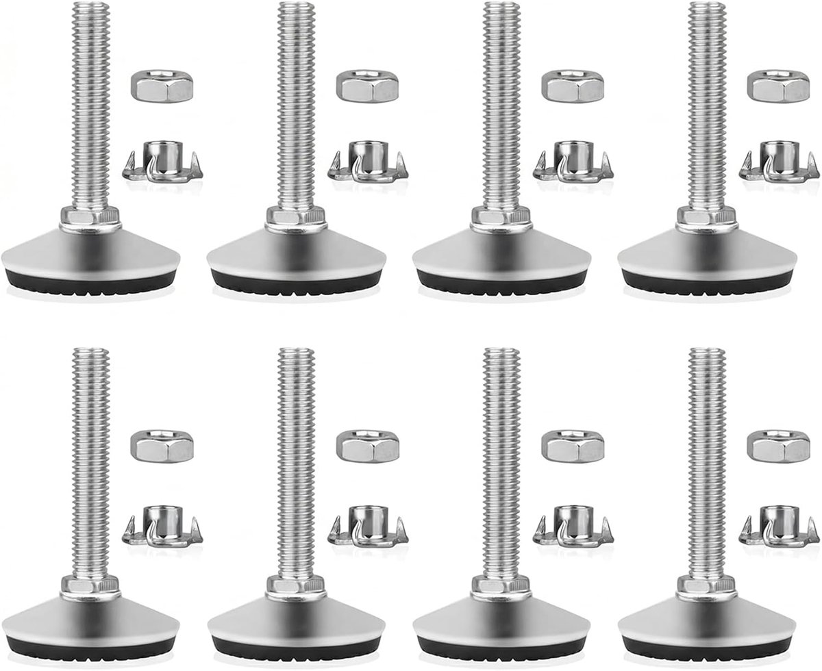 8 Pcs Adjustable Feet for Furniture M8 x 50mm Leveling Legs - With adjustable thread, leveling base for furniture - ShopVlot