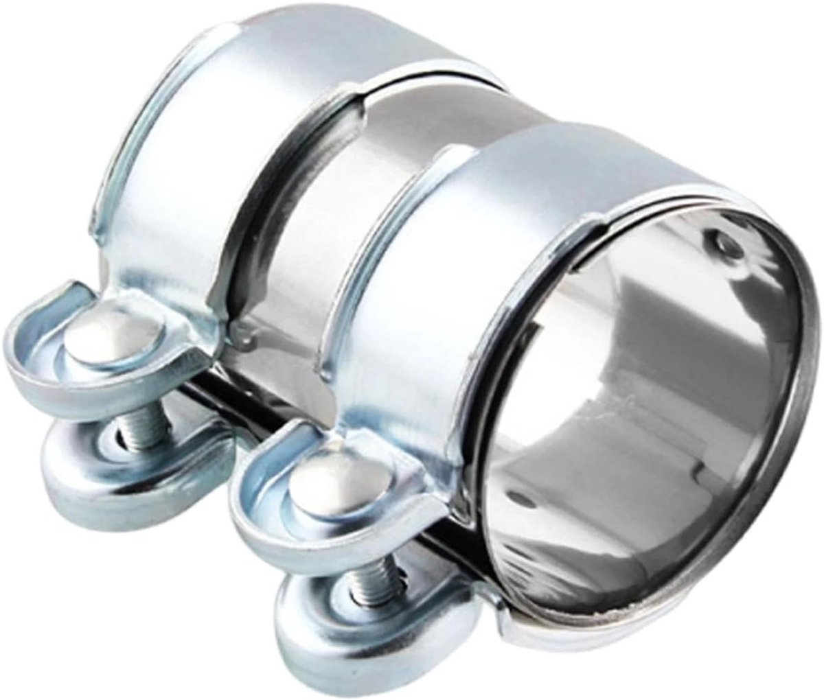 Exhaust Clamp 50 mm - RVS Verbindingsklem voor Uitlaatpijpen, Dubbele Klem, Reparatieklem, Diameter 51 mm, Lengte 95 mm, Duurzaam en Betrouwbaar