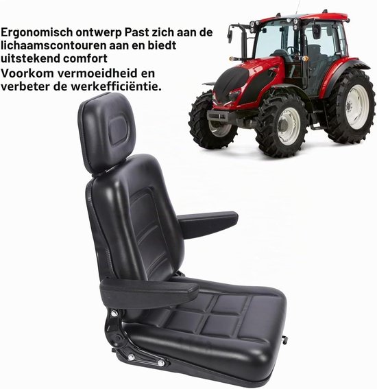 Verstelbare Zitting met Hoofsteun voor Tractors, Mowers en Graafmachines - Comfortabel en Duurzaam — afbeelding 4