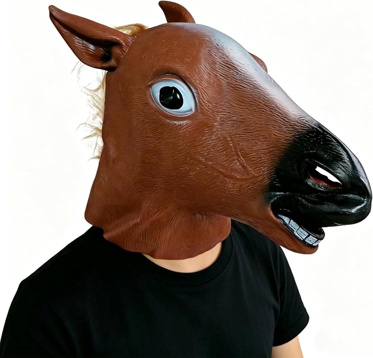 Latex masker met hoofdomtrek 31-45 cm - ademend dierenmasker - perfect voor Halloween of carnaval - ShopVlot