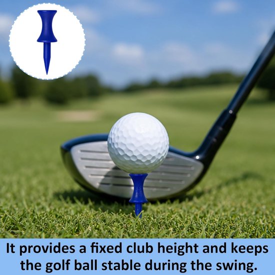 Tees kunststof, blauwe golftees 32 mm, golftee set, herbruikbare plastic — afbeelding 3