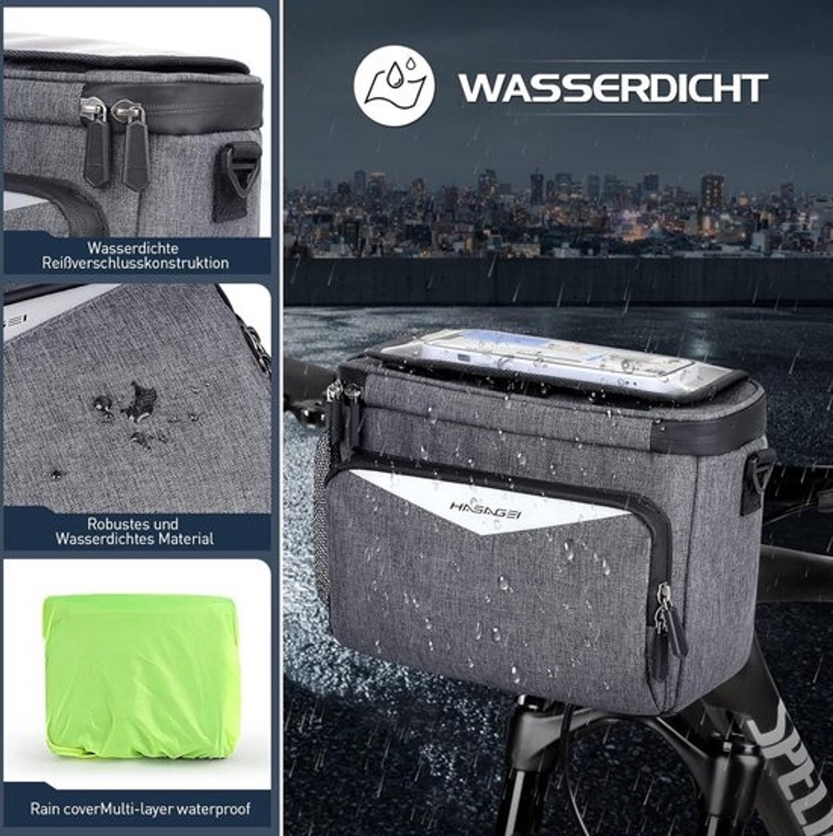 Fietsstuurtas - 5 liter capaciteit - Waterdicht - Telefoonhouder - Touchscreenfunctie