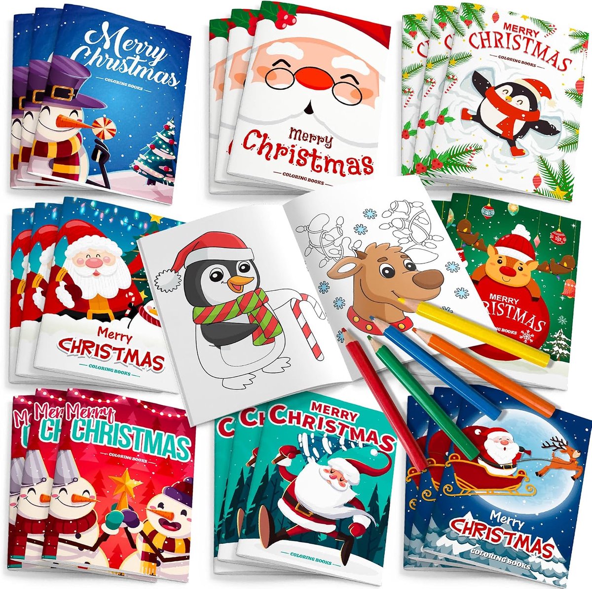 36 stuks kerstkleurboek set, creatief kerstkleurboek voor kinderen